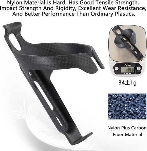 aero Bike Water Bottle Holder Nylon Carbon Fiber Water Bottle Cages for Road Bikes Gravel Mountain e Bike for 2.76-2.95 in Diameter Bottles, with Screw Washer and Wrench 1-Pack in Saudi Arabia