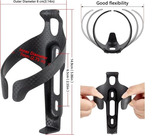 aero Bike Water Bottle Holder Nylon Carbon Fiber Water Bottle Cages for Road Bikes Gravel Mountain e Bike for 2.76-2.95 in Diameter Bottles, with Screw Washer and Wrench 1-Pack in Saudi Arabia