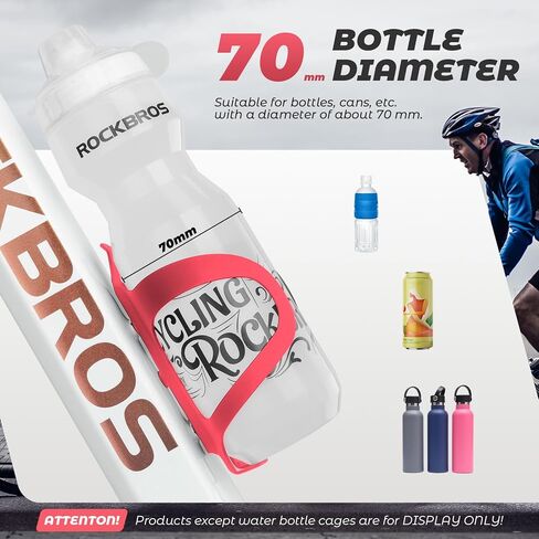 روكبروس دراجة ماء زجاجة القفص حامل خفيفة الوزن سبيكة الألومنيوم دراجة مياه حامل أقفاص أقفاص آمنة ل MTB ، الطريق ، دراجة الحصى ， Blcak in Kuwait