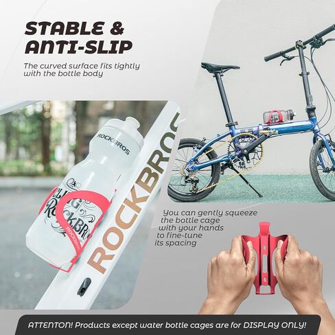 روكبروس دراجة ماء زجاجة القفص حامل خفيفة الوزن سبيكة الألومنيوم دراجة مياه حامل أقفاص أقفاص آمنة ل MTB ، الطريق ، دراجة الحصى ， Blcak in Kuwait