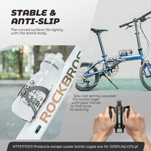 ROCKBROS Bike Water Bottle Cage Holder Lightweight Alloy Aluminum Bicycle Water Bottle Holder Cages Secure Hold Brackets for MTB, Road,Gravel Bike，Blcak in Saudi Arabia