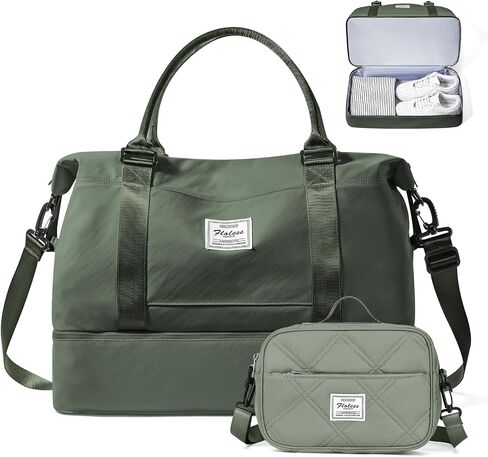 Weekender Bags for Women,Travel Duffel Bag with Shoes Compartment,Overnight Carry on Personal Item Bag with Toiletry Bag,Black in Saudi Arabia