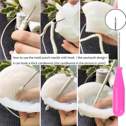 9 PCS Candle Wick Tool Tool for Moulds شمعة كبيرة الشمعة فتل الإبرة الإبرة لكمة مع الخطاف والعين لصنع الشمعة المصابين بالشمعات الفطرية من جميع السمك in Saudi Arabia