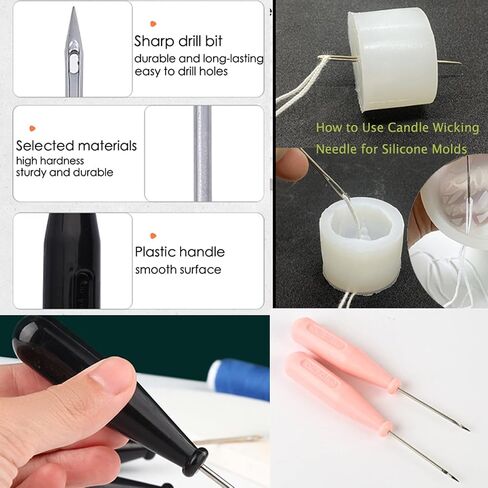 9 PCS Candle Wick Tool Tool for Moulds شمعة كبيرة الشمعة فتل الإبرة الإبرة لكمة مع الخطاف والعين لصنع الشمعة المصابين بالشمعات الفطرية من جميع السمك in Saudi Arabia