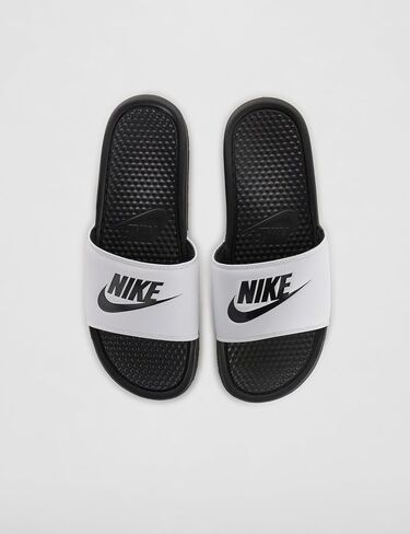 Nike Men's Benassi JDI Slides Athletic Sandal, Black/White, 10 in Kuwait