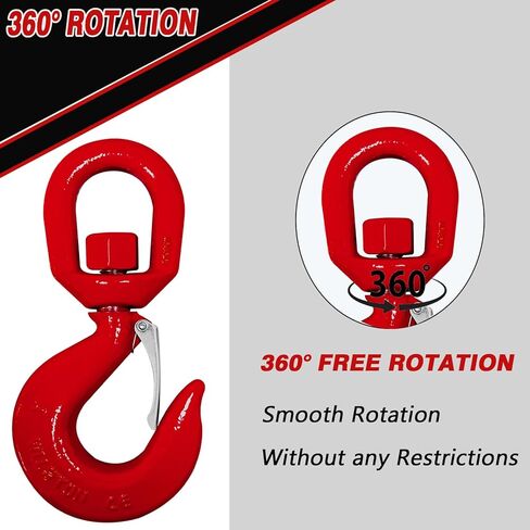 3 طن دوار الرفع خطاف دوارة الشقوق ، خطاف دوارة G80 Crane مع خطاف عين مزلاج مزلاج الأمان لزيادة ورفع ، سعة 6600 رطل. in Kuwait