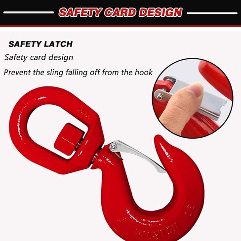 3 طن دوار الرفع خطاف دوارة الشقوق ، خطاف دوارة G80 Crane مع خطاف عين مزلاج مزلاج الأمان لزيادة ورفع ، سعة 6600 رطل. in Kuwait