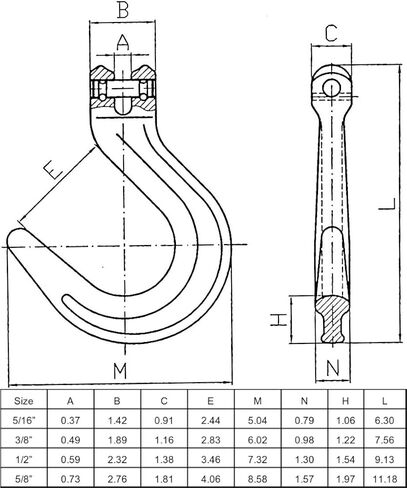 3/8'' Grade 100 Clevis Foundry Hook Clevis Chain Hook WLL 8800 LBS BS 35200 LBS in Saudi Arabia
