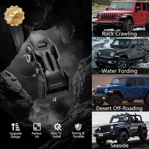 قفل غطاء غطاء محرك السيارة مع مفاتيح ، صيد هود متوافق مع 2018-2025 Jeep Wrangler JL JLU 4XE Jeep Gladiator JT ، مضادات القفل مضاد للسرقة ملحقات المزلاج ، الغبار والمقاوم للماء ، زوج واحد ، أسود ، أسود in Kuwait