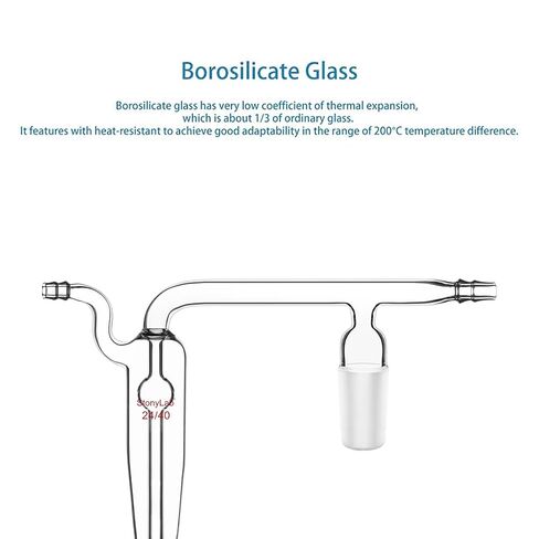 stonylab borosilecate الزجاج الزجاجية الفقاع الكروي ، 24/40 محول تفاعل غاز المفاصل القياسي ، لتجارب تفاعل الغاز الكيميائي والبحث العلمي in Kuwait