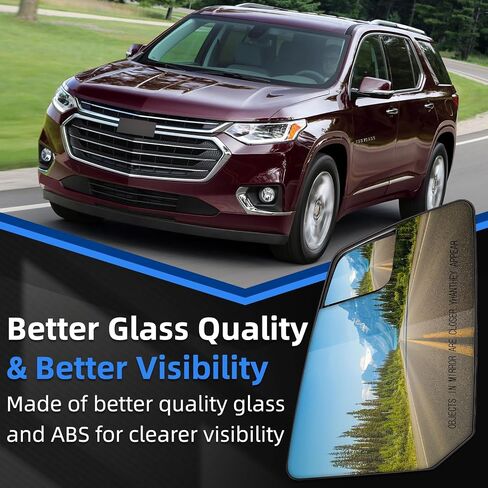 Driver Side Mirror Replacement for GMC Acadia 2013 2014 2015 2016 2017, for Chevrolet Traverse 2013 2014 2015 2016 2017 - Left Side Mirror Glass, Rear View Mirrors Glass with Power Heated in Saudi Arabia