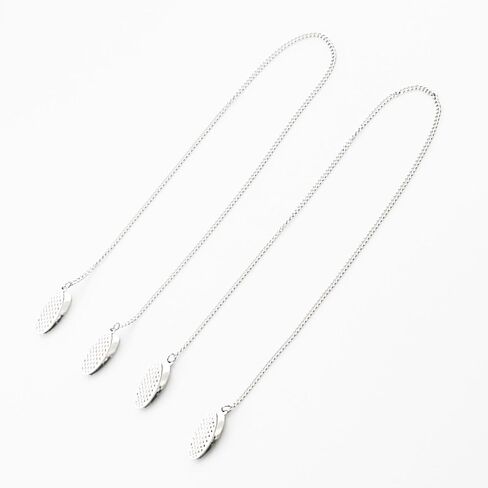 2 PCS Dental Bib Clips,Adjustable Lightweight and Portable Metal Dentist Bibs Clips Napkin Bib Holder Bib Clips Neck Chain for Runners Dentists Youth Adult Seniors and Elderly,Silver,LXLVOUEG in Kuwait