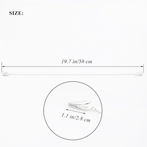 2 PCS Dental Bib Clips,Adjustable Lightweight and Portable Metal Dentist Bibs Clips Napkin Bib Holder Bib Clips Neck Chain for Runners Dentists Youth Adult Seniors and Elderly,Silver,LXLVOUEG in Kuwait
