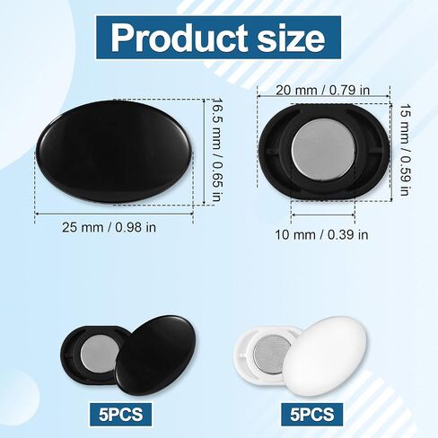 10 Pairs Magnetic Race Bib Holders, Oval Style & Rounded Corners Running Bib Pins Magnet Clips Marathon Race Number Snap Holder Board for Triathlon Cycling Runners Field Supplies in Saudi Arabia