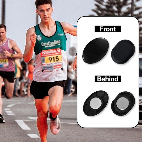 10 Pairs Magnetic Race Bib Holders, Oval Style & Rounded Corners Running Bib Pins Magnet Clips Marathon Race Number Snap Holder Board for Triathlon Cycling Runners Field Supplies in Saudi Arabia