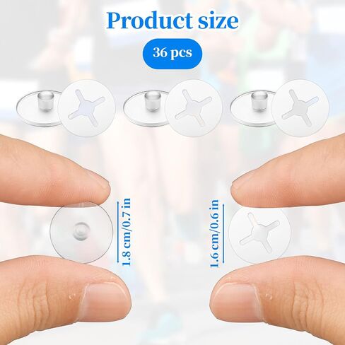 36 PCS CLEAR Running BIB CLIPS - نظام تثبيت مشبك رقم السباق ، حامل مقاطع مريلة السباق ، Triathlons Race BIB Holder Meusts Holder for Runners Marathon ، التزلج ، المسار والميدان in Saudi Arabia
