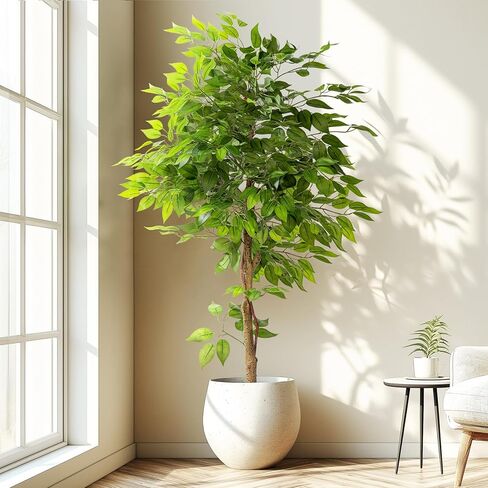 7ft شجرة الاصطناعية للديكور المنزلي ، نباتات فو ، نبات فو ، نباتات حرير مزيفة مع وعاء لمكتب غرفة المعيشة في المنزل الداخلي حديقة in Kuwait