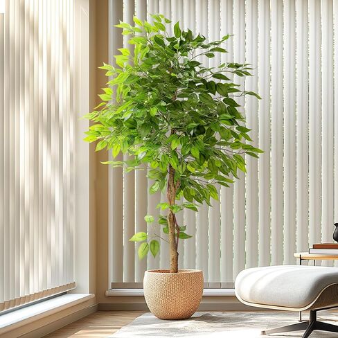 7ft شجرة الاصطناعية للديكور المنزلي ، نباتات فو ، نبات فو ، نباتات حرير مزيفة مع وعاء لمكتب غرفة المعيشة في المنزل الداخلي حديقة in Kuwait