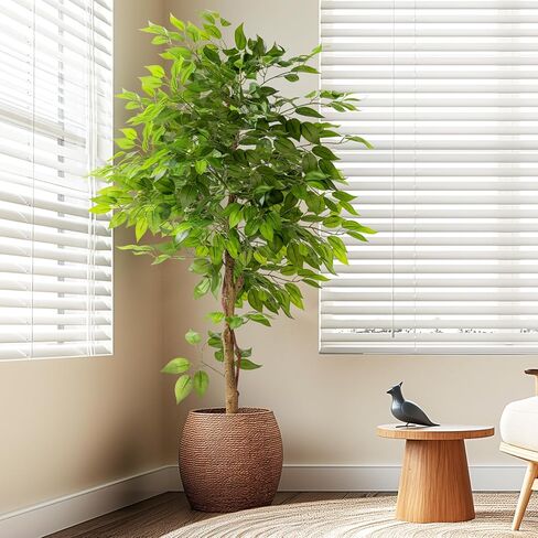 7ft شجرة الاصطناعية للديكور المنزلي ، نباتات فو ، نبات فو ، نباتات حرير مزيفة مع وعاء لمكتب غرفة المعيشة في المنزل الداخلي حديقة in Kuwait