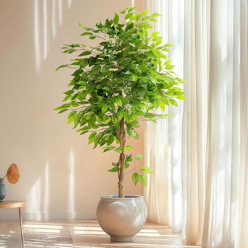 7ft شجرة الاصطناعية للديكور المنزلي ، نباتات فو ، نبات فو ، نباتات حرير مزيفة مع وعاء لمكتب غرفة المعيشة في المنزل الداخلي حديقة in Kuwait