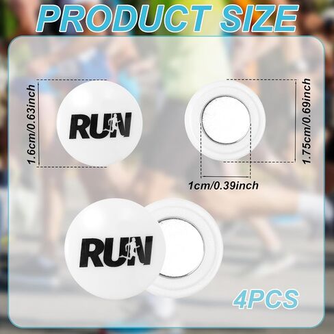 4 Pairs Magnetic Race Bib Clips, Running Bib Holder Marathon Race Number Board Snaps Fixing Magnets for Runners in Saudi Arabia