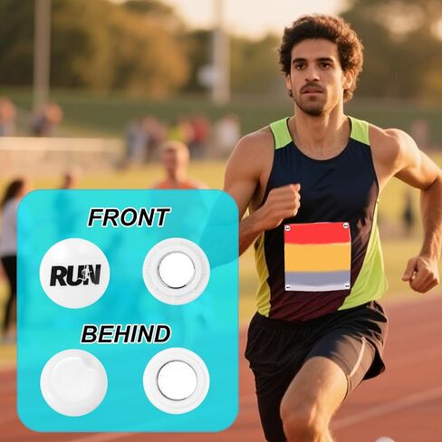 4 Pairs Magnetic Race Bib Clips, Running Bib Holder Marathon Race Number Board Snaps Fixing Magnets for Runners in Saudi Arabia