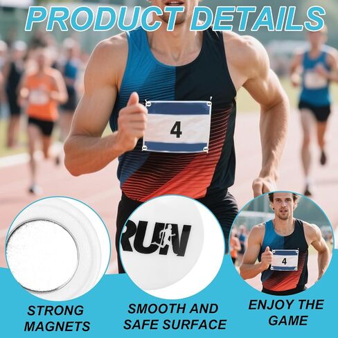 4 Pairs Magnetic Race Bib Clips, Running Bib Holder Marathon Race Number Board Snaps Fixing Magnets for Runners in Saudi Arabia