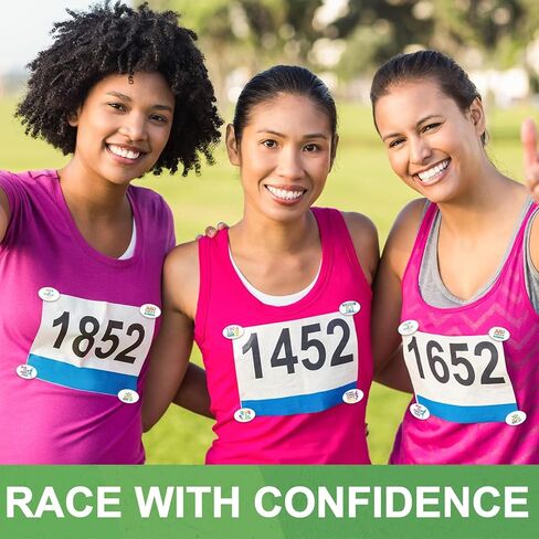 32pcs مقاطع مريلة عداء مع 32 ورقة ملصقات DIY قابلة لإعادة الاستخدام ، سهلة الاستخدام السحابات قفل أمان خفيفة الوزن للركض الآمن ، ماراثون ، الترياتلون ، ركوب الدراجات - بدون مغناطيس ، لا دبابيس مقاطع المريلة in Kuwait