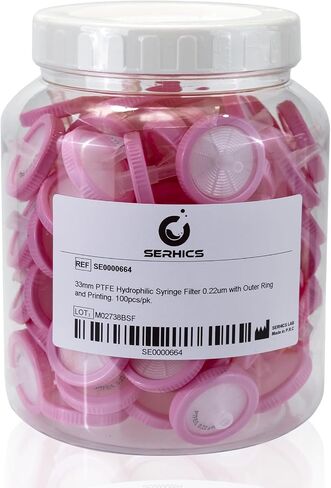 مرشحات المحقنة ptfe 33 مم 0.22 أم ، 100pcs in Kuwait