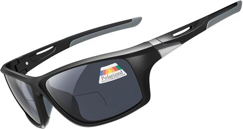 2 Pack Bifocal Reading Sunglasses Men Wrap Around Sports Sun Readers Outdoor Clear Top Soft Nose Pads PC Frame UV400 in Saudi Arabia