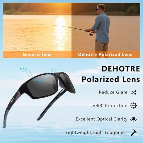 2 Pack Bifocal Reading Sunglasses Men Wrap Around Sports Sun Readers Outdoor Clear Top Soft Nose Pads PC Frame UV400 in Saudi Arabia