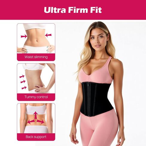 Atbuty Short Torso Waist Trainer for Women Underbust Latex Waist Corsets Cincher Hourglass Body Shaper in Saudi Arabia