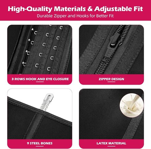 Atbuty Short Torso Waist Trainer for Women Underbust Latex Waist Corsets Cincher Hourglass Body Shaper in Saudi Arabia