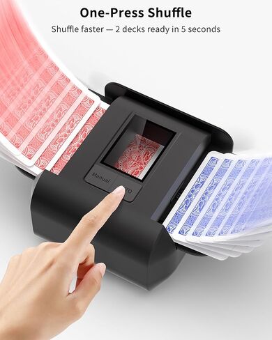 آلة خلل البطاقات التلقائية ل 1-2 طوابق ، USB-C القابلة لإعادة الشحن ، والضوضاء الثقيلة ، والضوضاء المنخفضة ، والمحمولة-تعمل مع UNO ، المرحلة 10 ، SKIP-BO ، Blackjack ، أوراق اللعب القياسية والمزيد in Kuwait