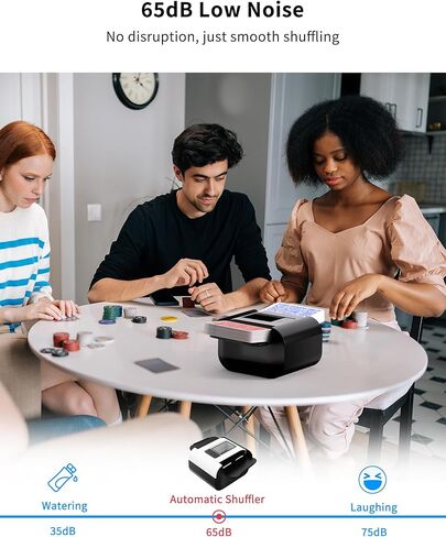 آلة خلل البطاقات التلقائية ل 1-2 طوابق ، USB-C القابلة لإعادة الشحن ، والضوضاء الثقيلة ، والضوضاء المنخفضة ، والمحمولة-تعمل مع UNO ، المرحلة 10 ، SKIP-BO ، Blackjack ، أوراق اللعب القياسية والمزيد in Kuwait