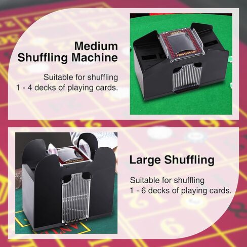 البطاقة الأوتوماتيكية Shuffler 6 Deck Electric Huchice Card Shuffler للبطاقات ، USB/البطارية التي يتم تشغيلها ، مثالية لألعاب البوكر ، UNO ، وألعاب الورق in Kuwait