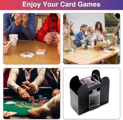 البطاقة الأوتوماتيكية Shuffler 6 Deck Electric Huchice Card Shuffler للبطاقات ، USB/البطارية التي يتم تشغيلها ، مثالية لألعاب البوكر ، UNO ، وألعاب الورق in Kuwait