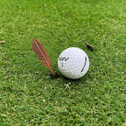 KVV Premium Single-Prong Feather-Inspired Divot Tool with Leather Lanyard – Perfect Golf Gift for Golfers in Saudi Arabia