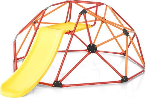 Costzon Climbing Dome مع Slide ، 8ft Kids Jungle Gym Gym Monkey Bar Toys for Outdoor ، 2 في 1 ملعب متسلق هندسي داخلي ل 3-8 بويز جيرلز الصغار الصغار in Saudi Arabia
