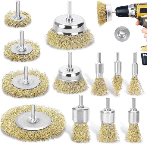 فرشاة سلكية لمجموعة الحفر ، كوب 9pcs ، مجموعة فرشاة العجلة والطرف مع 1/4 بوصة ، مرفقات فرشاة الحفر الصلب الكربوني لإزالة الصدأ ، تجريد ، والخرطية in Kuwait