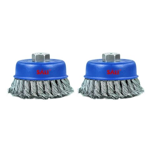 SALI 6 Pack Wire Cup Brush, 4 Inch Twisted Knotted Cup Brush for Grinders, with 5/8-11 Inch Arbor for Heavy Cleaning Rust, Stripping and Abrasive, for Angle Grinder in Kuwait