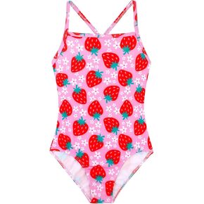 Belovance Girls Swimsuits One Piece Bathing Suit Crossback Straps Cute Toddler Kids Pool Beach Swimwear Quick Dry 4-12 Years in Kuwait