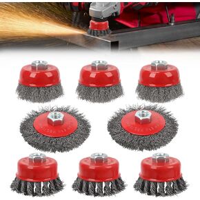 8Pcs Wire Wheel for Angle Grinder, Wire Wheel for 4 1/2 Angle Grinder, Wire Brush for Grinder with M14 Threaded Arbor in Saudi Arabia