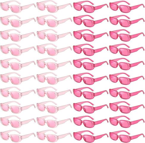 Pibupibu Wholesale 40 Pairs 90s Retro Rectangle Sunglasses Bulk Adults Unisex, Fun Colorful Y2k Glasses Party Favors in Kuwait