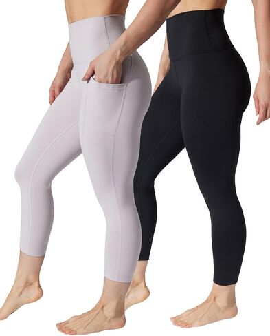 90 Degree By Reflex Womens 2 Pack Interlock Tribeca Elastic Free High Waist Side Pocket Capri and Everyday Capri in Saudi Arabia