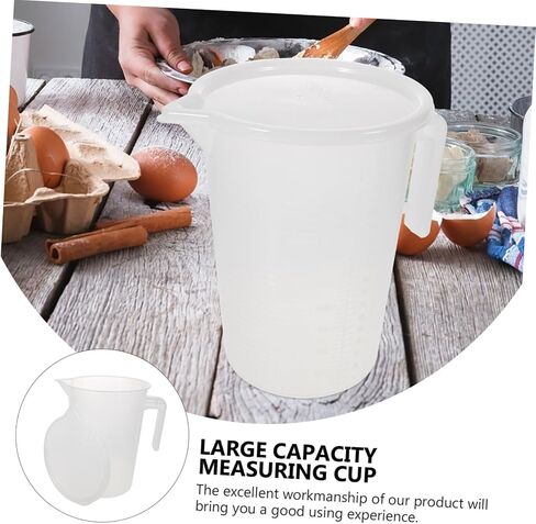 Generic Large Capacity Measuring Jug with Scale and Lid Food Grade Plastic Pitcher Comfortable Handle for Home Restaurant and Cafe Use Accurate Measuring Cup for Milk Tea in Saudi Arabia