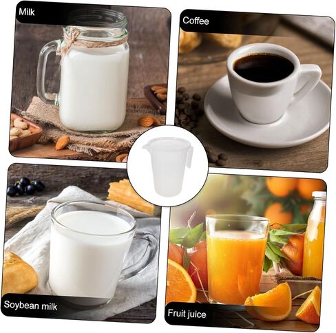 Generic Large Capacity Measuring Jug with Scale and Lid Food Grade Plastic Pitcher Comfortable Handle for Home Restaurant and Cafe Use Accurate Measuring Cup for Milk Tea in Saudi Arabia
