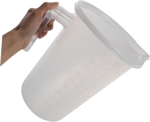 Generic Large Capacity Measuring Jug with Scale and Lid Food Grade Plastic Pitcher Comfortable Handle for Home Restaurant and Cafe Use Accurate Measuring Cup for Milk Tea in Saudi Arabia