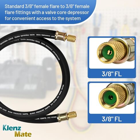 2025 طقم إخلاء تم ترقيته ، 1/2 "خرطوم فراغ HVAC ، 1/4" و 5/16 "أداة إزالة الصمام الأساسية ، 3/8" in Kuwait