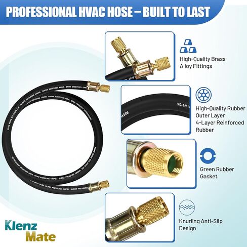 2025 طقم إخلاء تم ترقيته ، 1/2 "خرطوم فراغ HVAC ، 1/4" و 5/16 "أداة إزالة الصمام الأساسية ، 3/8" in Kuwait